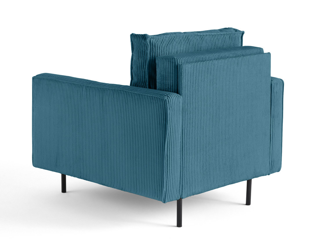 Fauteuil en velours côtelé avec pieds hauts Charlie