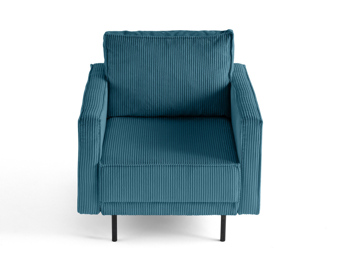 Fauteuil en velours côtelé avec pieds hauts Charlie