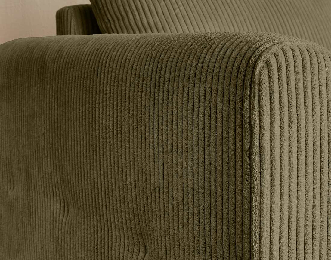 Fauteuil en velours côtelé Rune