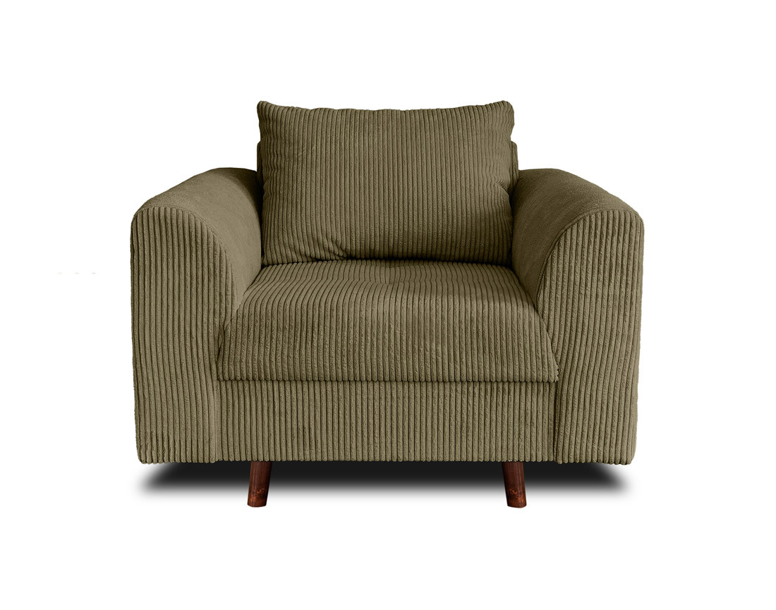 Fauteuil en velours côtelé Rune