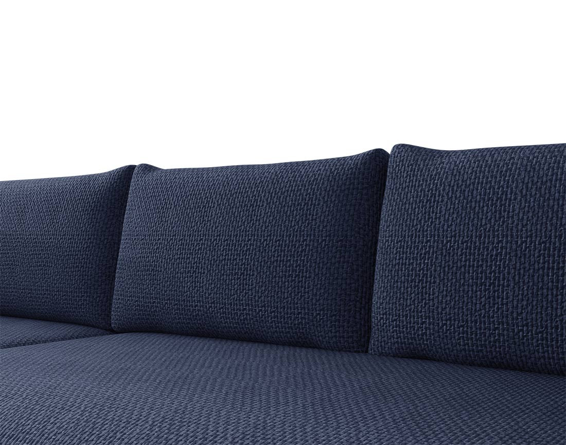 Canapé d'angle réversible 4 places convertible avec coffre en velours texturé Rosalie