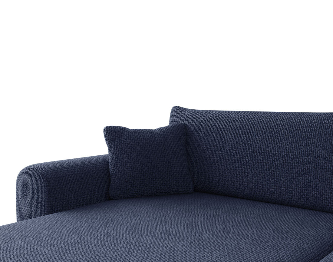 Canapé d'angle réversible 4 places convertible avec coffre en velours texturé Rosalie