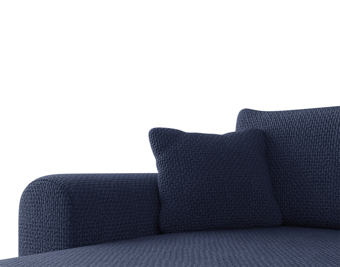 Canapé d'angle réversible 4 places convertible avec coffre en velours texturé Rosalie