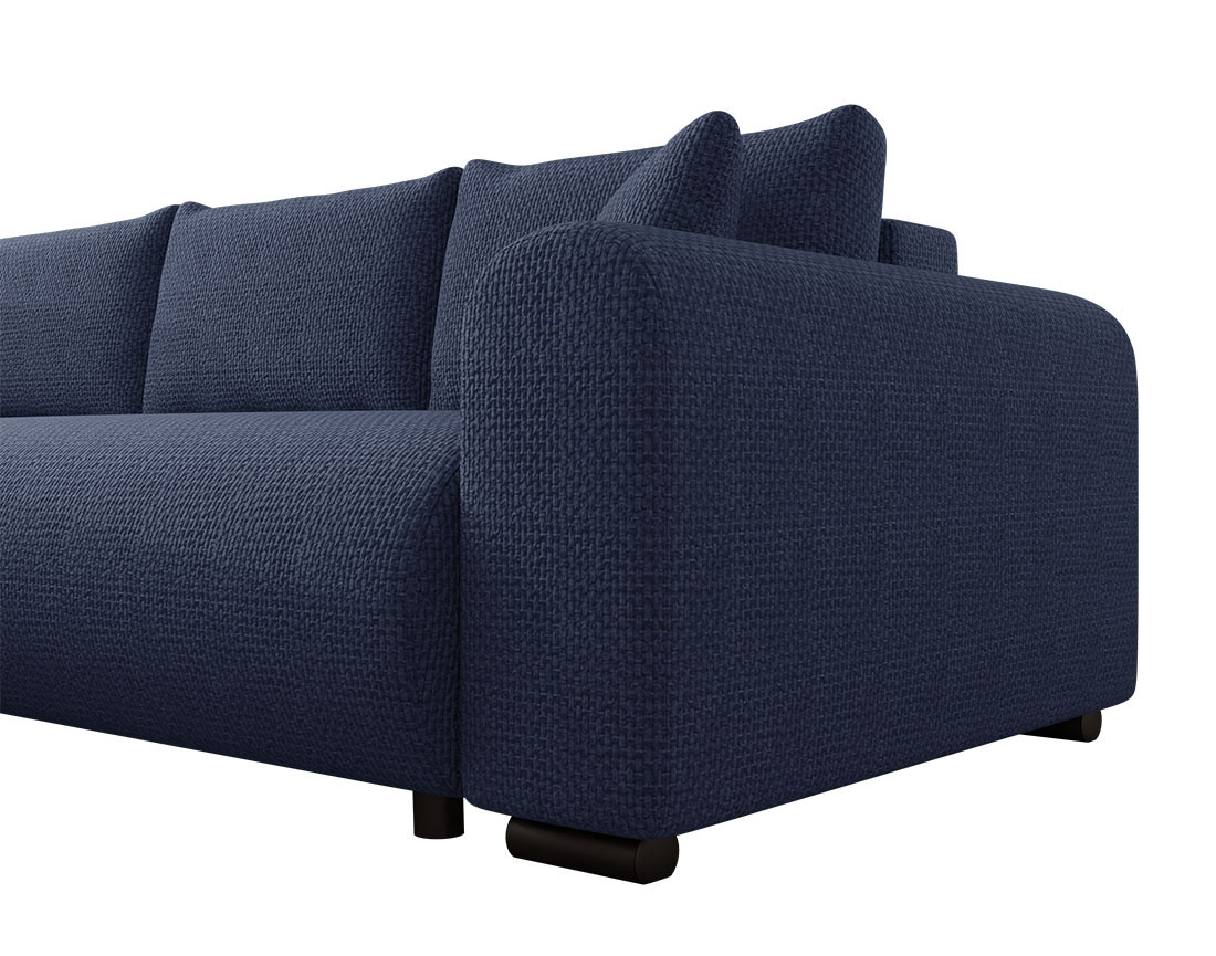 Canapé d'angle réversible 4 places convertible avec coffre en velours texturé Rosalie