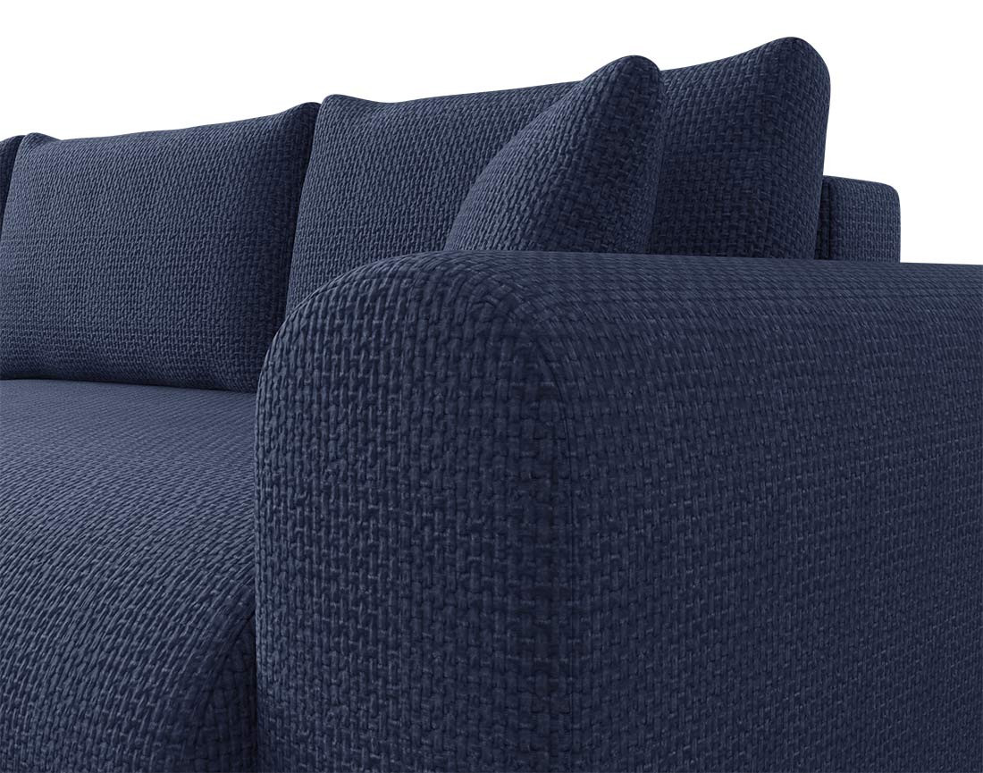 Canapé d'angle réversible 4 places convertible avec coffre en velours texturé Rosalie