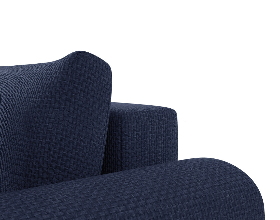 Canapé d'angle réversible 4 places convertible avec coffre en velours texturé Rosalie