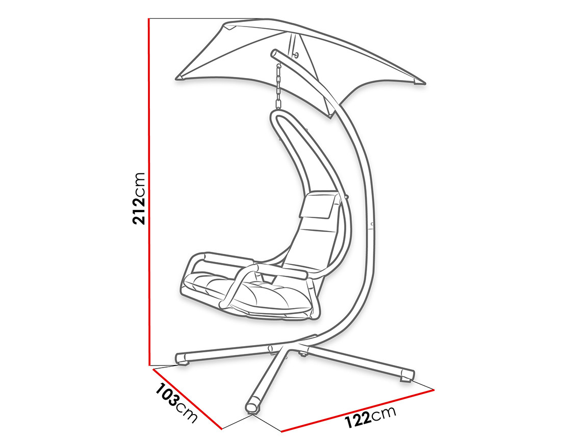 Fauteuil suspendu avec pare-soleil en tissu Cozumel