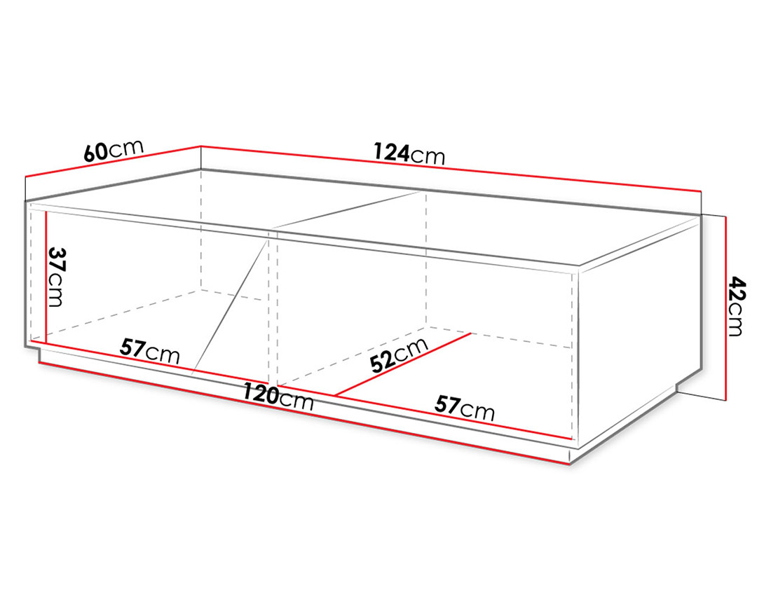 Pitt - Table basse - 124 cm - style industriel