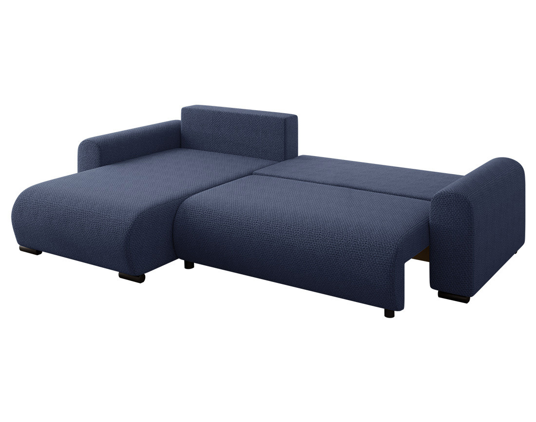 Canapé d'angle réversible 4 places convertible avec coffre en velours texturé Rosalie