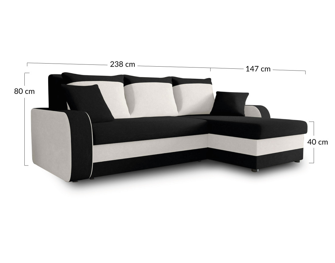 Zelie - Canapé d'angle réversible convertible avec coffre - 4 places - style contemporain