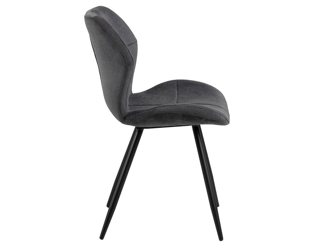 Lot de 2 chaises en tissu microfibre pieds en métal Manilla