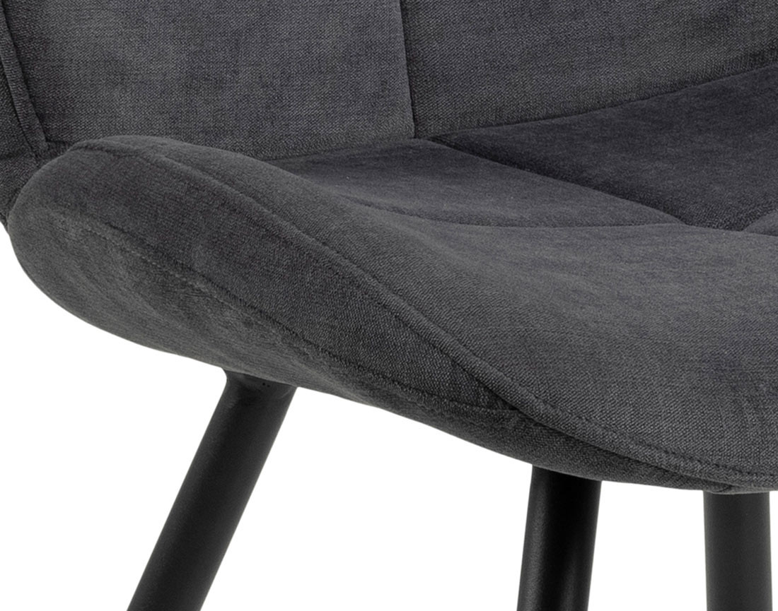 Lot de 2 chaises en tissu microfibre pieds en métal Manilla