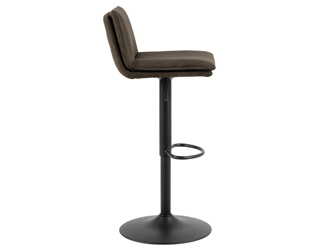 Alora - lot de 2 tabourets - ajustables et pivotants - en tissu texturé et suédine - gris anthracite