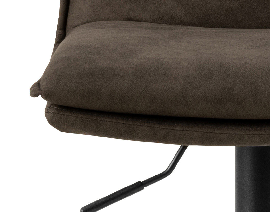 Alora - lot de 2 tabourets - ajustables et pivotants - en tissu texturé et suédine - gris anthracite