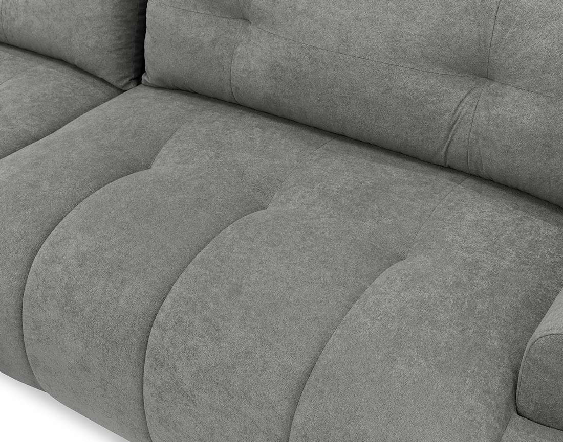 Canapé d'angle gauche 4 places convertible avec coffre en tissu texturé Luzzio