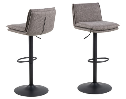 Lot de 2 tabourets ajustables et pivotants en tissu Alora