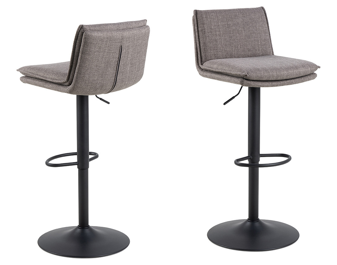 Lot de 2 tabourets ajustables et pivotants en tissu Alora