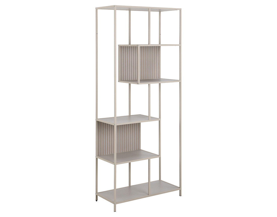 Étagère filaire métal avec plaquage en bois blanchi 77 cm gris Anthea