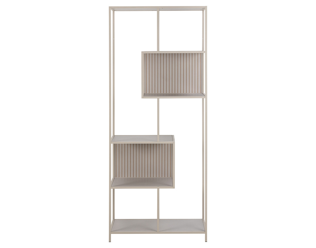 Étagère filaire métal avec plaquage en bois blanchi 77 cm gris Anthea