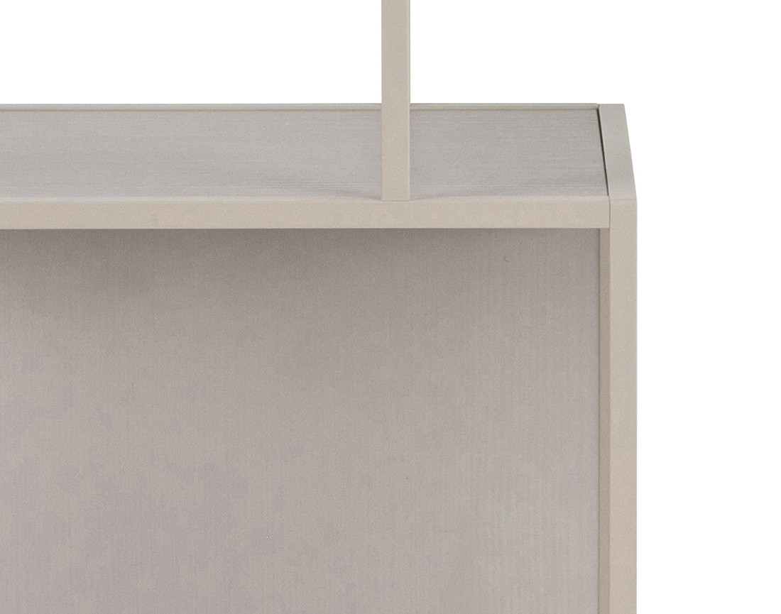 Étagère filaire métal avec plaquage en bois blanchi 77 cm gris Anthea