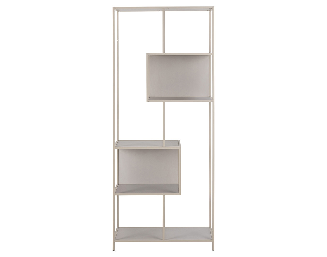 Étagère filaire métal avec plaquage en bois blanchi 77 cm gris Anthea