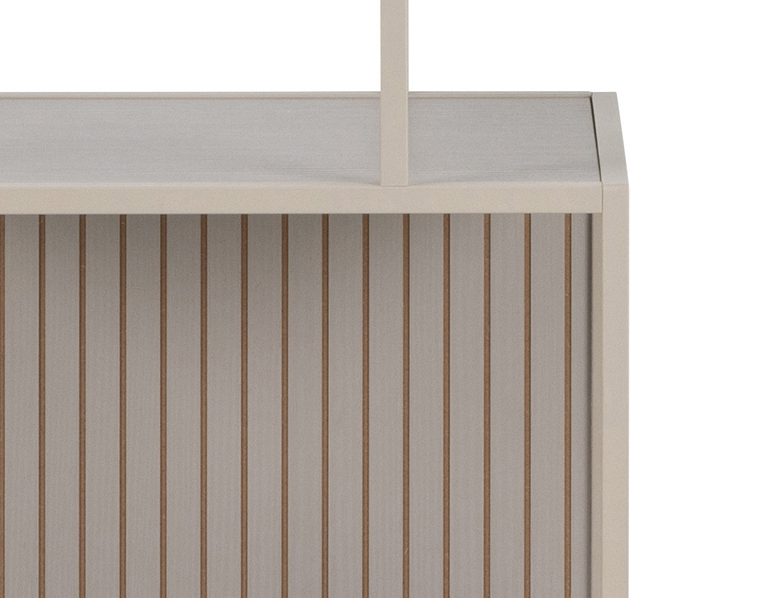 Étagère filaire métal avec plaquage en bois blanchi 77 cm gris Anthea