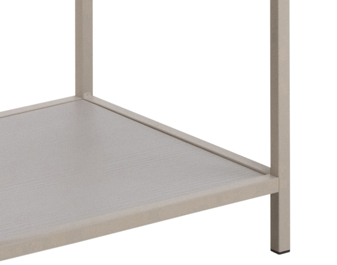 Étagère filaire métal avec plaquage en bois blanchi avec tiroirs 77 cm gris Anthea