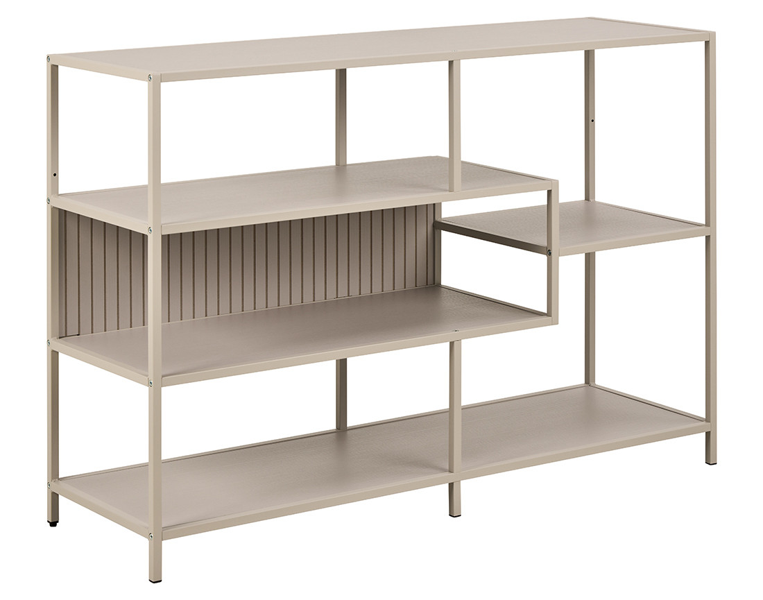 Étagère filaire métal avec plaquage en bois blanchi 114 cm gris Anthea