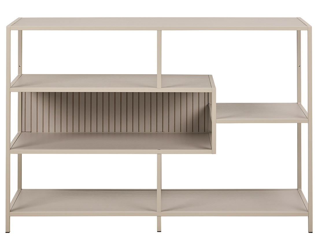 Étagère filaire métal avec plaquage en bois blanchi 114 cm gris Anthea