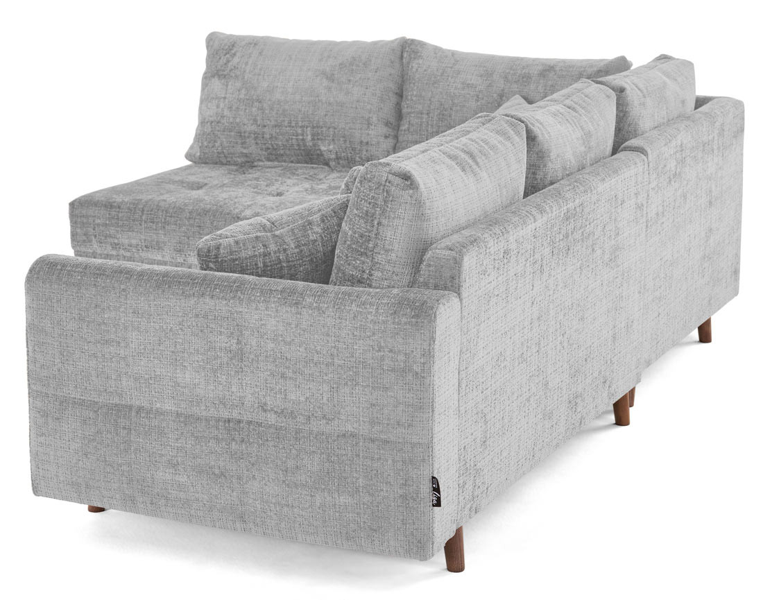 Canapé d'angle gauche 4 places en velours texturé Rune