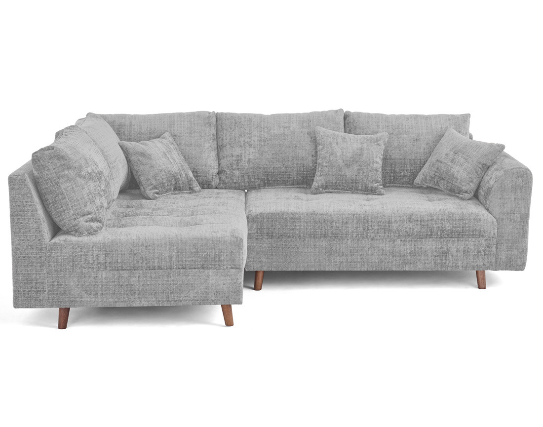 Canapé d'angle gauche 4 places en velours texturé Rune