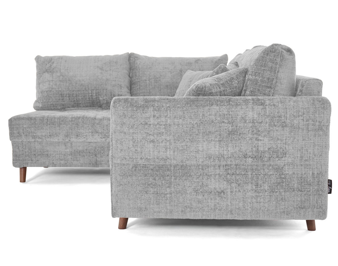 Canapé d'angle gauche 4 places en velours texturé Rune