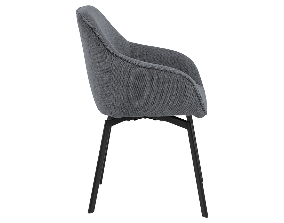 Lot de 2 chaises pivotantes pieds en acier en tissu chenille Juno