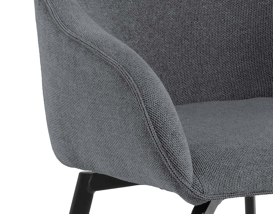 Lot de 2 chaises pivotantes pieds en acier en tissu chenille Juno