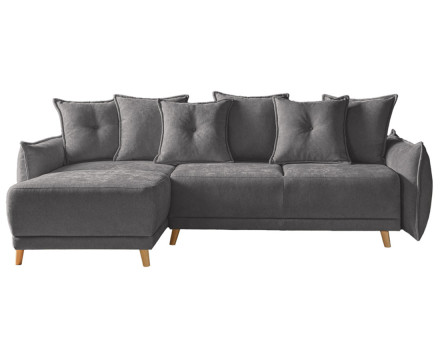 Lena - Canapé scandinave d'angle réversible convertible avec rangement