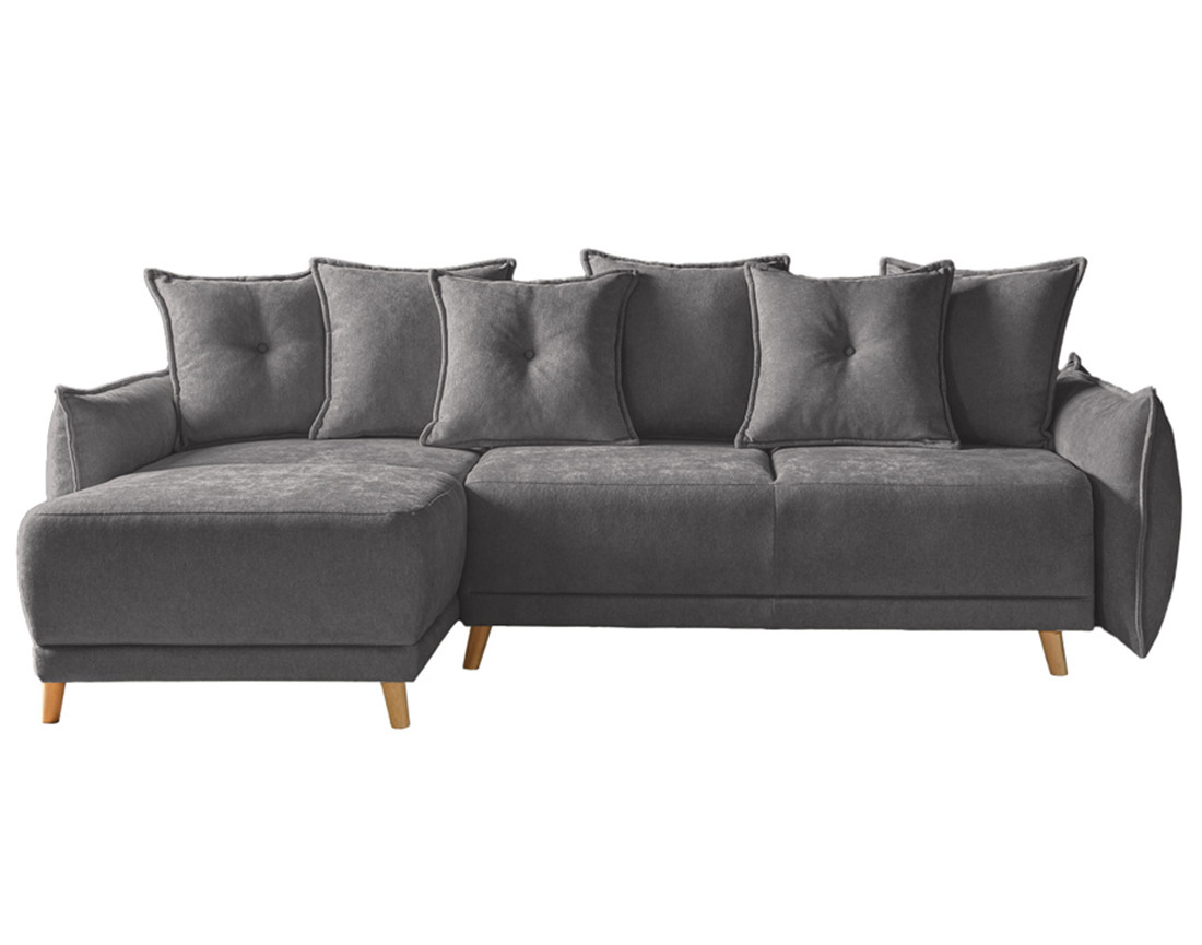 Lena - Canapé scandinave d'angle réversible convertible avec rangement