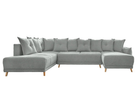 Lena - Canapé scandinave d'angle panoramique convertible gauche