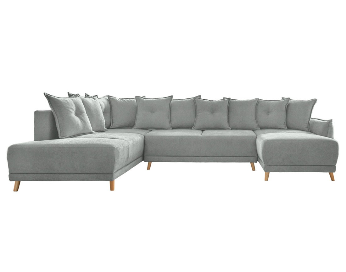 Lena - Canapé scandinave d'angle panoramique convertible gauche