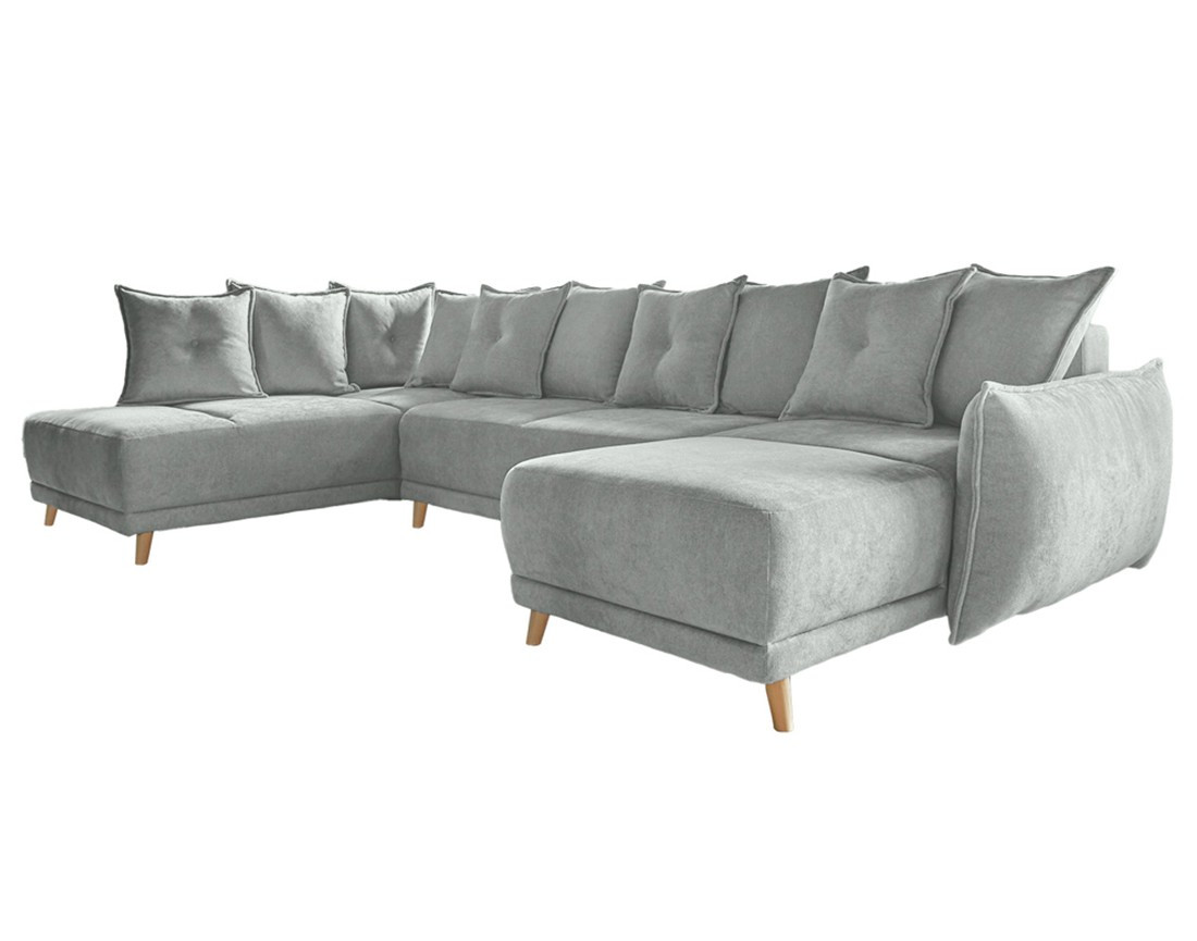 Lena - Canapé scandinave d'angle panoramique convertible gauche