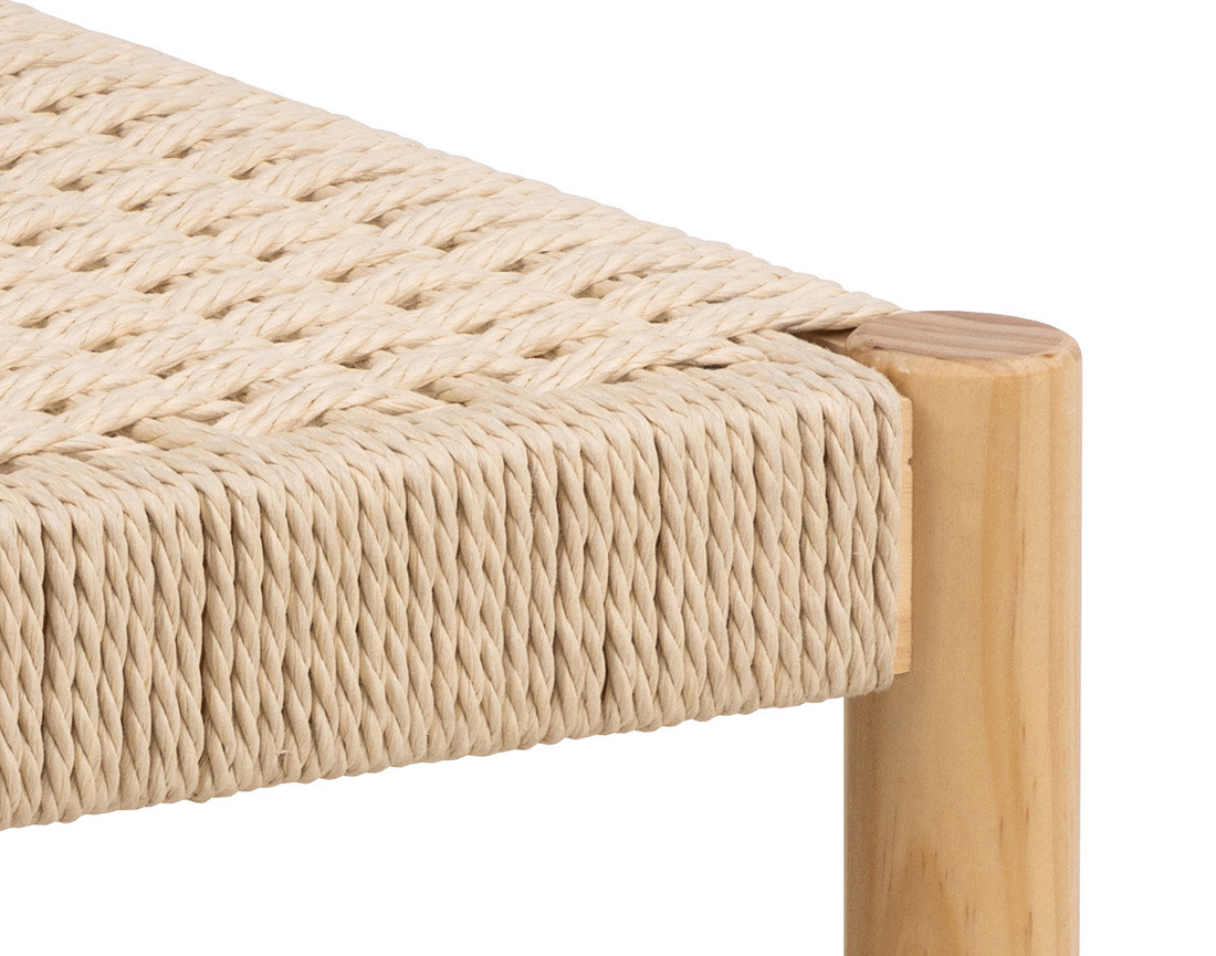 Tabouret en bois et corde tressée H 45cm  Liora