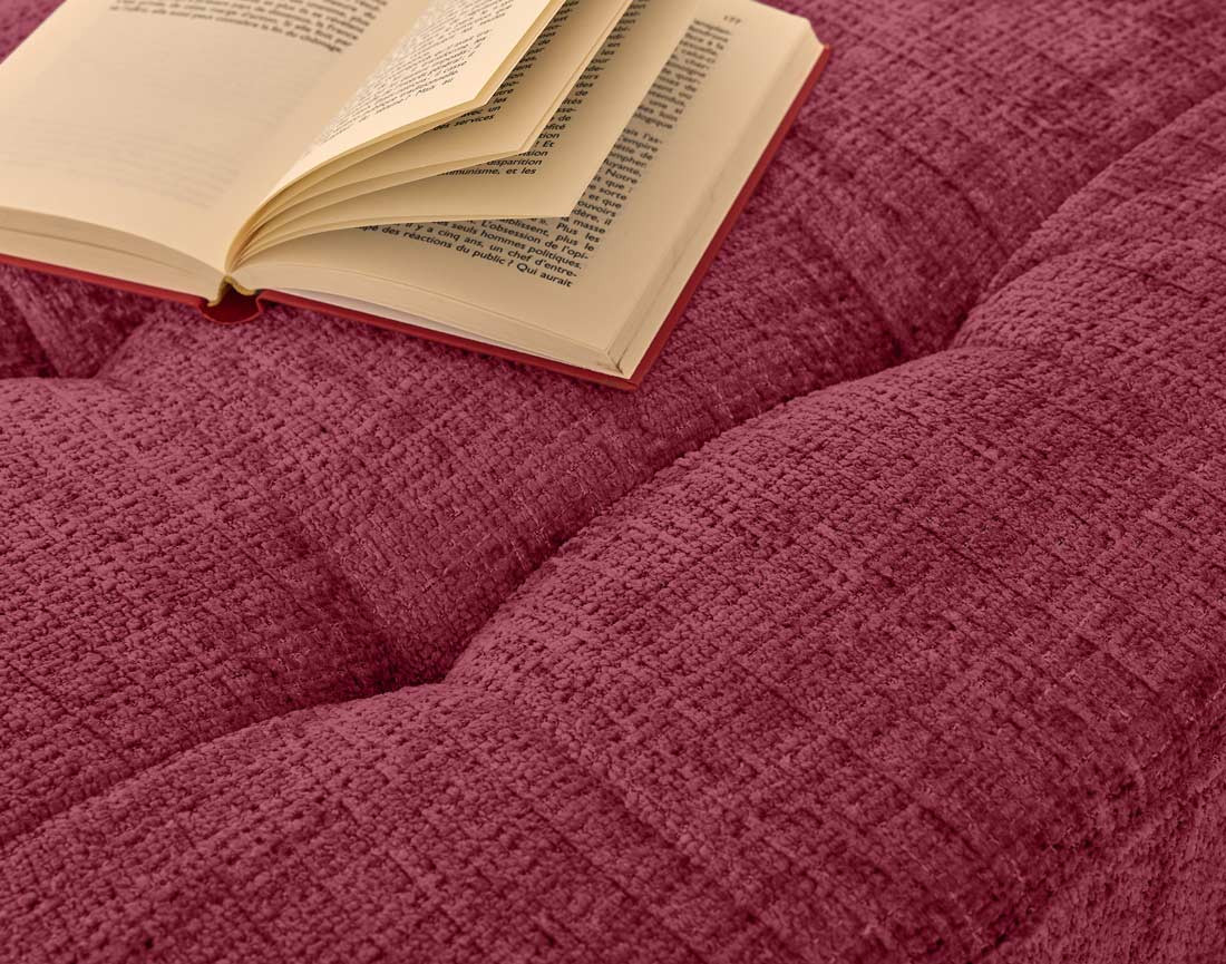 Canapé droit 2 places avec poche en velours texturé Anna