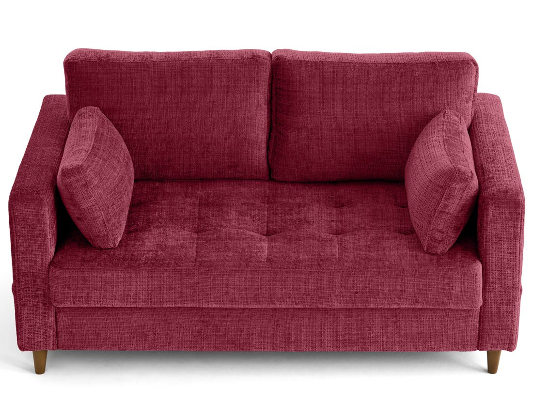 Canapé droit 2 places avec poche en velours texturé Anna