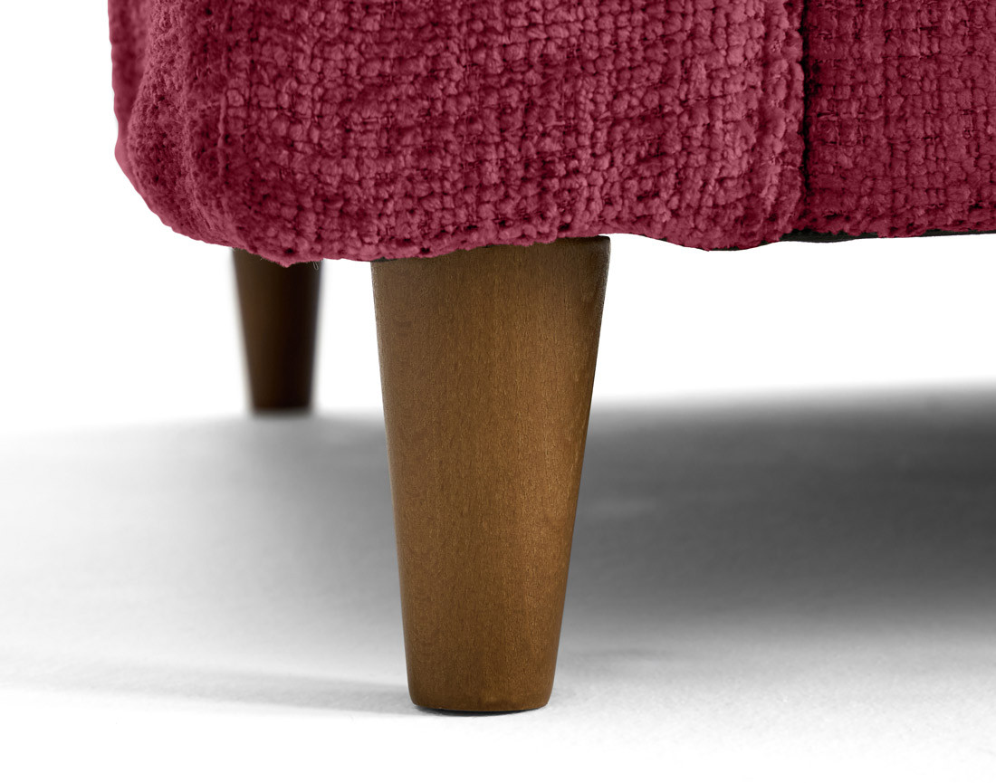 Canapé droit 2 places avec poche en velours texturé Anna