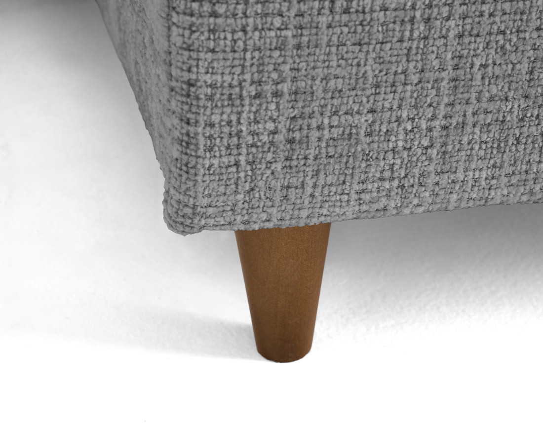 Canapé d'angle droit 5 places convertible en velours texturé Anna