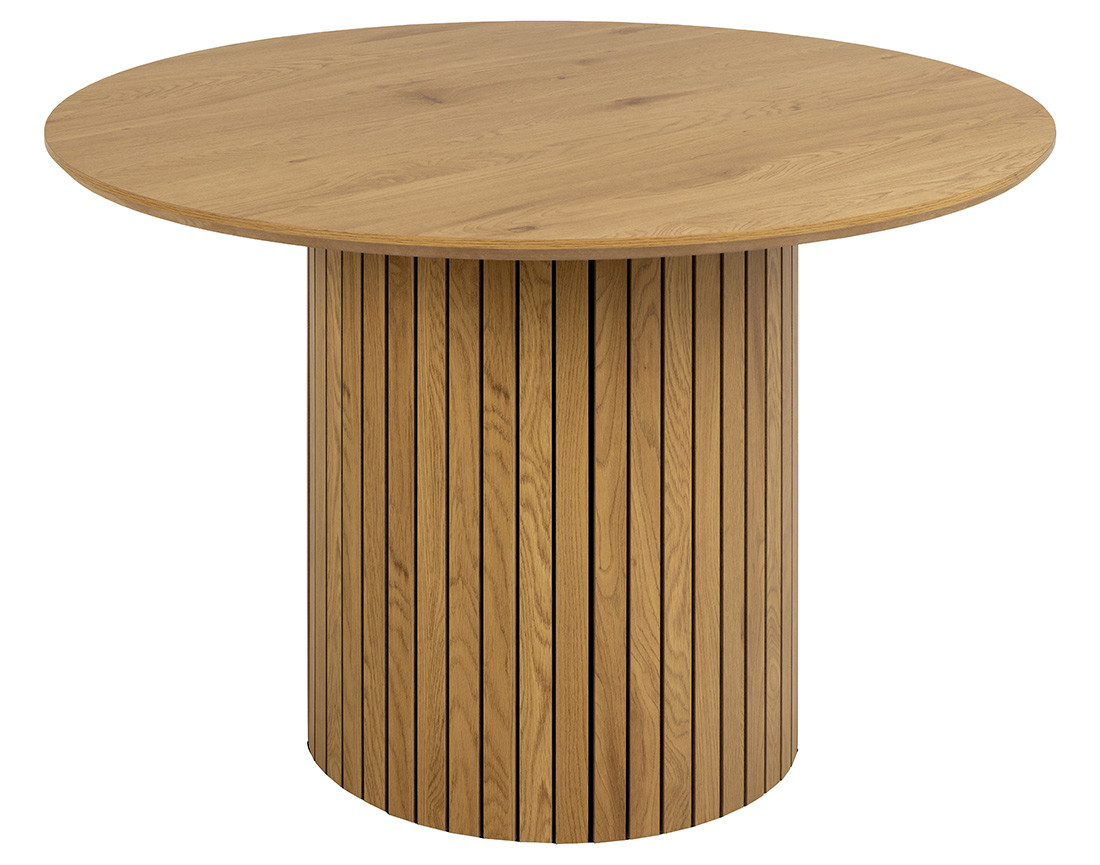 Table à manger ronde bois effet chêne 4 personnes Tardis