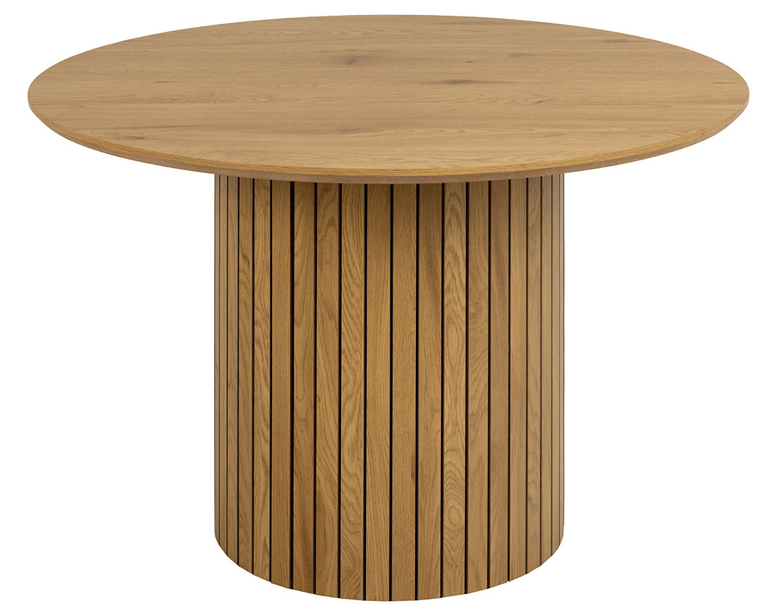 Table à manger ronde bois effet chêne 4 personnes Tardis