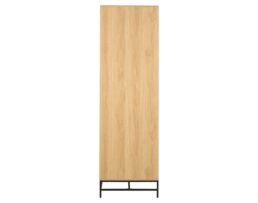 Armoire dressing avec 7 étagères et penderie bois et pieds métal Marc
