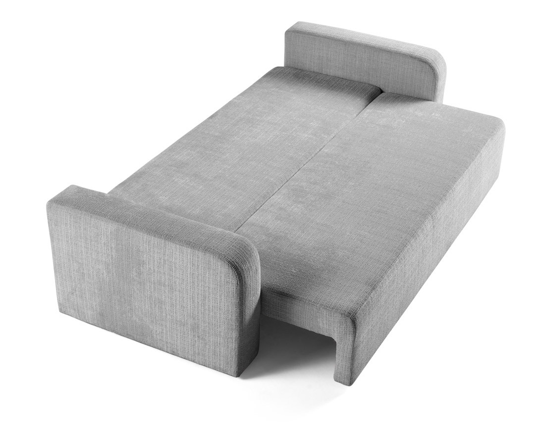 Canapé droit 3 places convertible avec coffre en velours texturé Miro