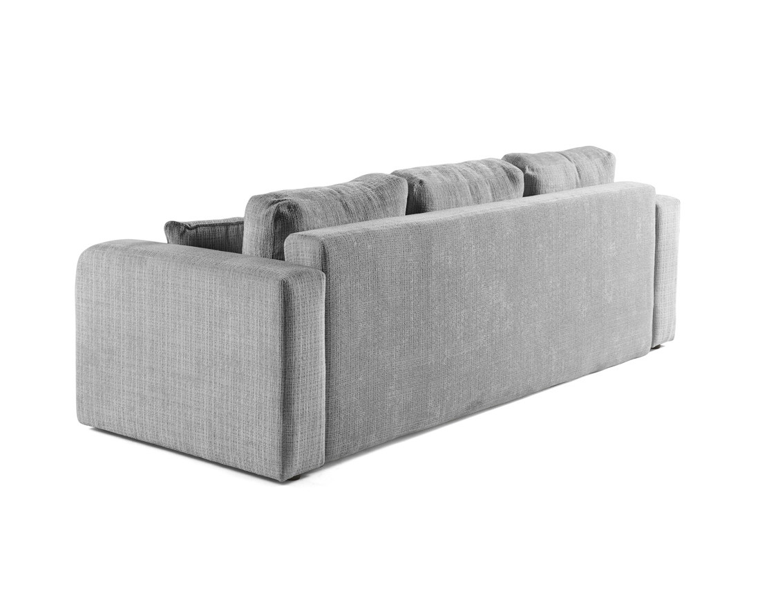 Canapé droit 3 places convertible avec coffre en velours texturé Miro