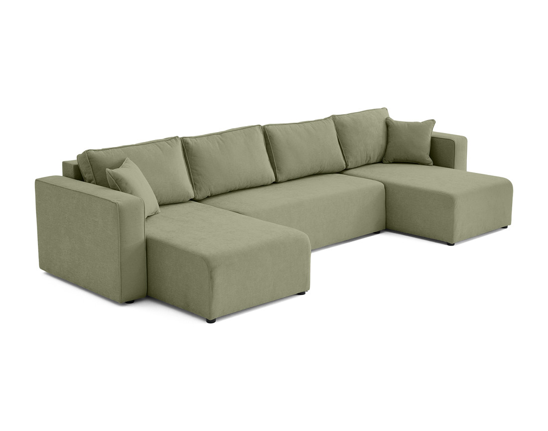 Canapé panoramique 7 places - convertible avec coffre - Topaze